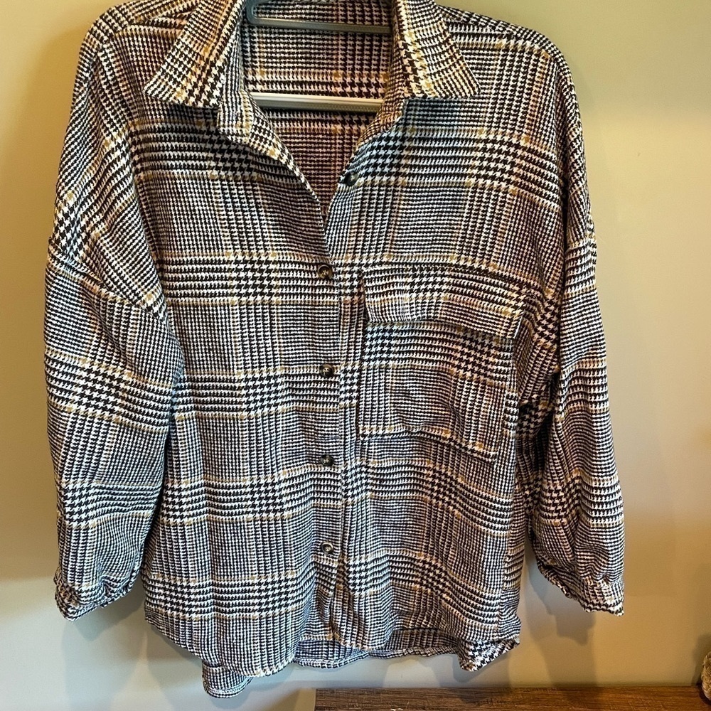 Shein Plaid Shirt Jacket Shacket